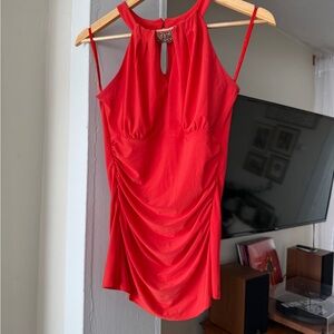 Elegant orange Sleeveless Top